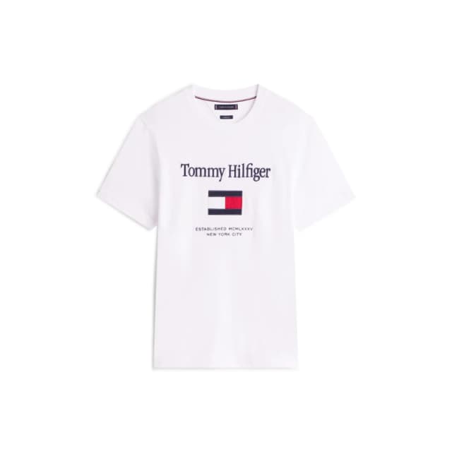 Tommy Hilfiger Mens Embro Flag T-Shirt White male L