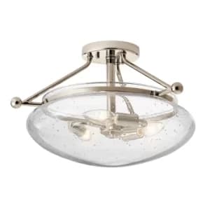 Kichler Belle 3 Light Semi-Flush Mount Polished Nickel