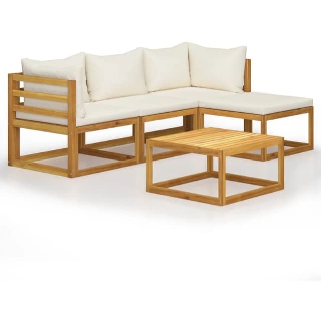 VIDAXL 5 Piece Garden Lounge Set with Cushions Solid Wood Acacia (UK/IE/FI/NO only) vidaXL 8720286906170