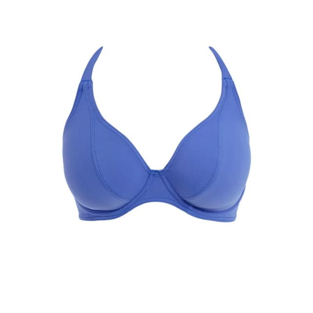 Freya Womens Jewel Cove Halter Bikini Top in Blue Size: 34D Blue Female 34D