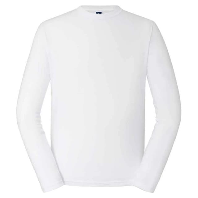 Russell Mens Classic Long-Sleeved T-Shirt in White Size: Small White Male S