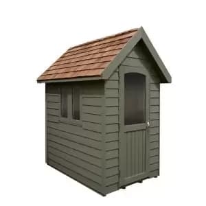 Forest Retreat 6X4 Apex Pressure Treated Overlap Green Shed With Floor - Assembly Service Included
