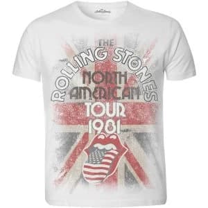 The Rolling Stones - North American Tour 1981 Unisex Large T-Shirt - White,Sublimated