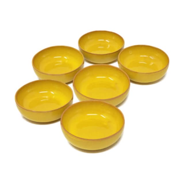 Verano Spanish Ceramics Selena Glazed Hand Dipped Kitchen Dining Set Of 6 Small Bowls (Diam) 10Cm In Yellow