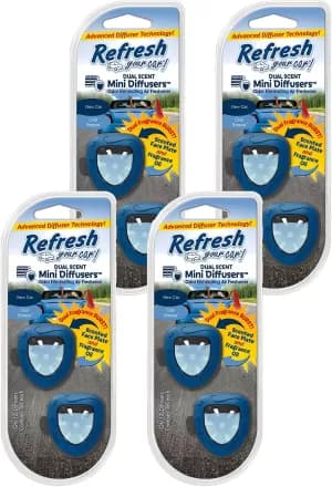 New Car & Cool Breeze Pack Of 12 Refresh Mini Diffuser