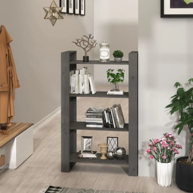 VIDAXL Vidaxl - Book Cabinet/Room Divider Grey 80x35x125cm Solid Wood Pine 8720286905449