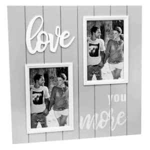 Soft Grey Double Collage Frame Love