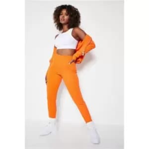 I Saw It First Orange Recycled Ribbed High Waisted Leggings - Orange