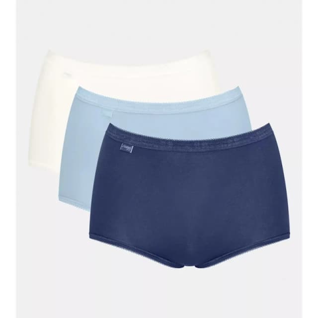 Sloggi Womens Basic+ Maxi 3 Pack Briefs in Blue Size: 12 Blue Female 12