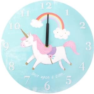 Blue Round Ernie the Unicorn Wall Clock