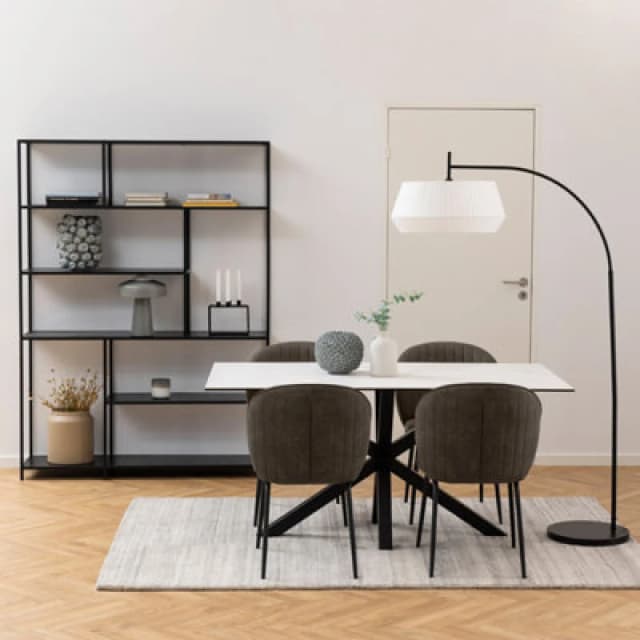 Furniture To Go Heaven Dining Table In Ceramic White (L) 160Cm Seats Up To 6