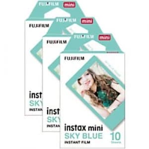 Fujifilm Instant Photo Film Sky Blue Suitable for instax Mini Pack of 30