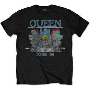 Queen - Tour '80 Unisex Large T-Shirt - Black