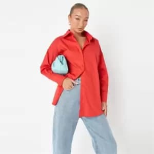 Missguided Oversized Poplin Shirt - Red