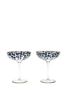 Set of 2 Leopard Print Cocktail Glasses