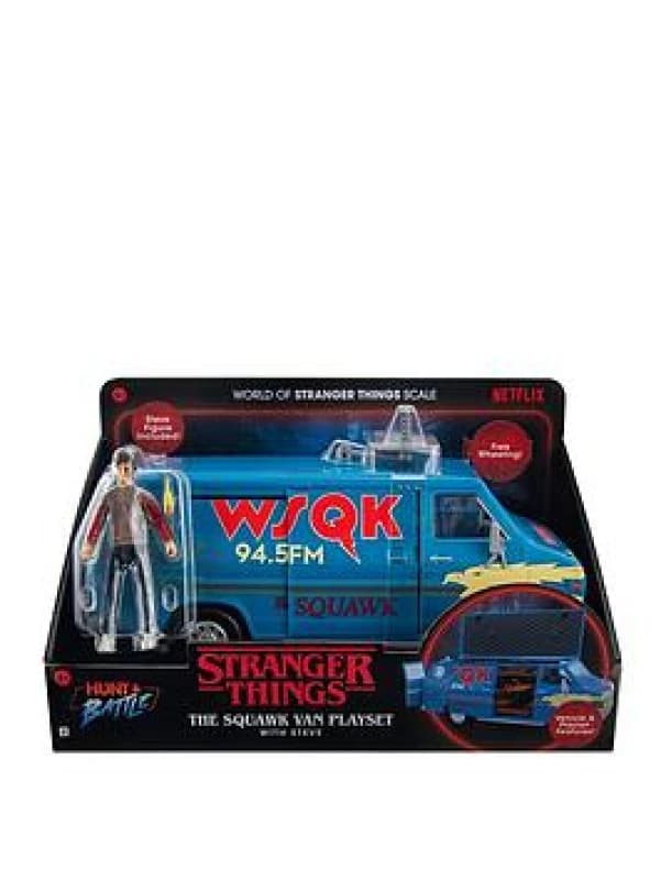 Stranger Things WSQK Van Playset - 8-Inch Vehicle with Lights and Sounds plus 4-Inch Figure with Accessories