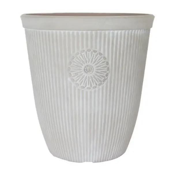 YouGarden Somerville Tall Planter (16) - Pebble White 42x40x40cm Cream 40056369000