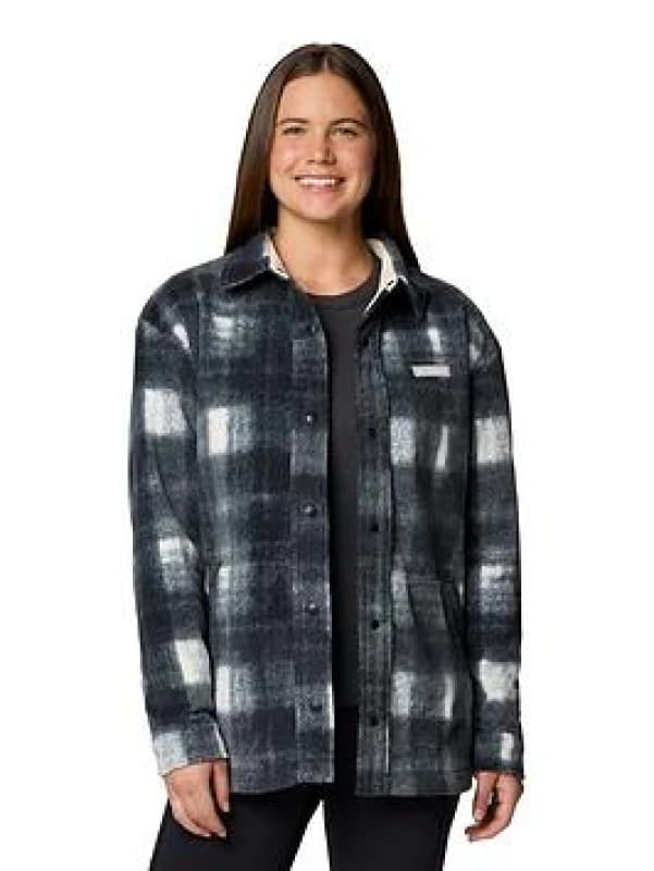 Columbia Womens Benton Springs Shirt Jacket - White Size L, Women White W6IC2 Female L