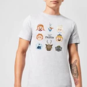 Disney Frozen Emoji Heads Mens T-Shirt - Grey - 3XL