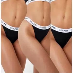 USA Pro Branded Briefs 3 Pack - Black