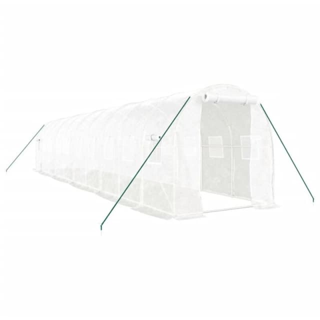 vidaXL Greenhouse with Steel Frame White 20 m 10x2x2 m, White 3188031