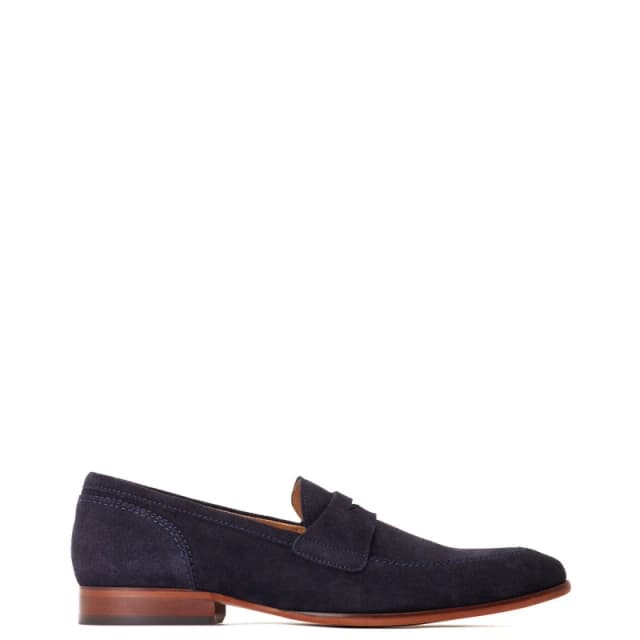 Base London Base London Men Bruno Penny Loafer in Navy Size: 7 Navy 7 Male 5038538357896