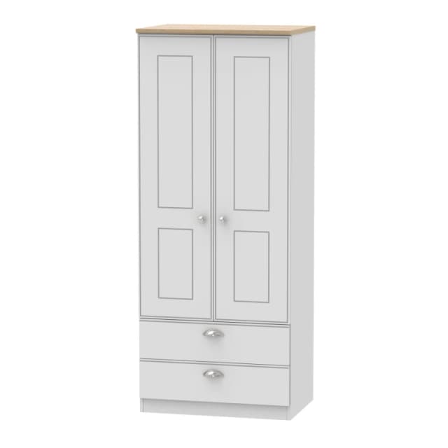 Ready Assembled 2 U Albert 2 Door 2 Drawer Wardrobe (Ready Assembled) in Grey Grey Unisex