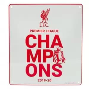 Liverpool FC Premier League Champions 2020 Door Sign (One Size) (White)