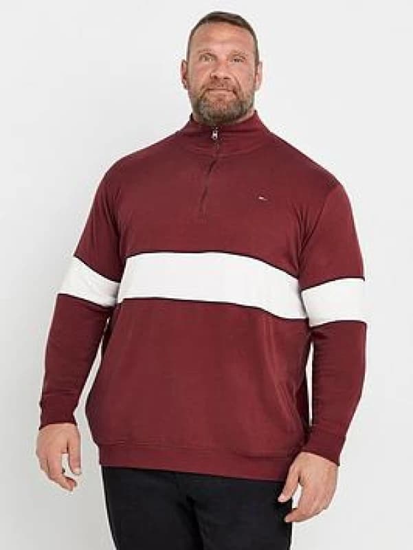 BadRhino BadRhino Men Quarter Zip Sweatshirt in Burgundy Size: X-Large Burgundy 1XL Male 5063111575176