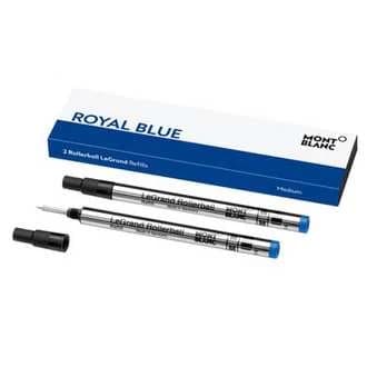 Mont Blanc - 2 Rollerball Legrand Refills Medium, Royal Blue - Rollerball Refill - Blue