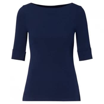 Lauren by Ralph Lauren Judy Elbow Sleeve T Shirt - Lauren Navy