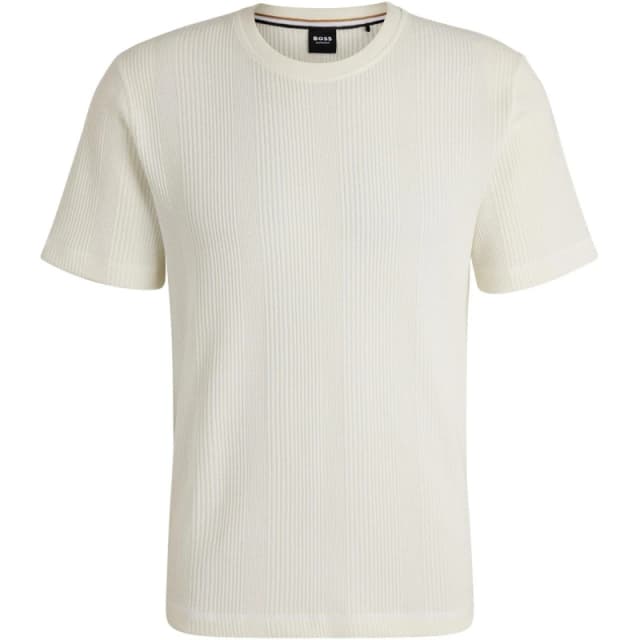 Boss Mens BW Structure Regular Fit T-Shirt White 101 male L