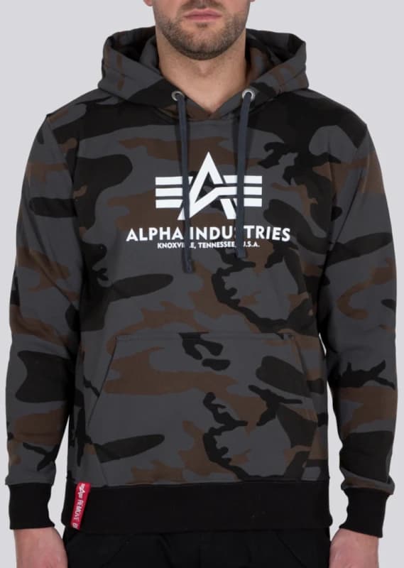 Alpha Industries Basic Camo Hoodie, black-multicolored, Size S for Men