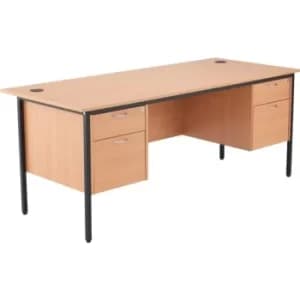 Start 18 1786MM Rectangle Desk W/2X 2 Draw Fixed Pedestals-beech