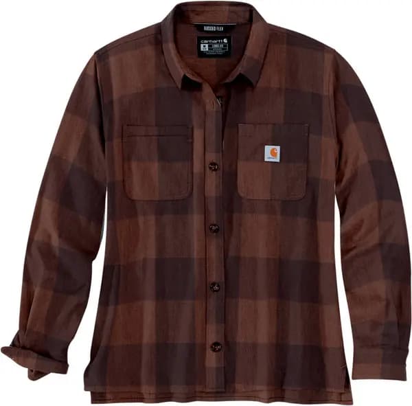 Carhartt Midweight Flannel Ladies Shirt, brown, Size XS for Women