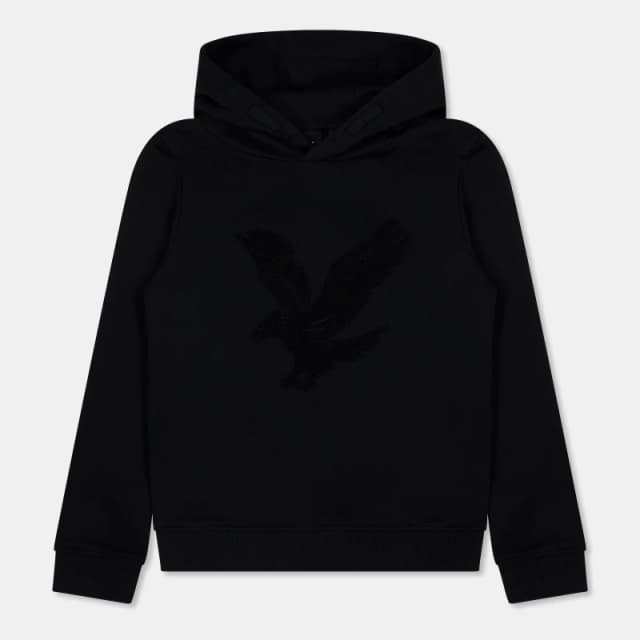 Lyle and Scott Kids Big Logo Pull Over Hoodie Black Z865 male 8-9Y