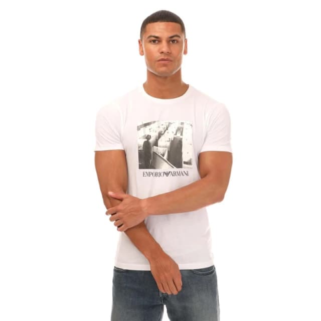 Armani Printed Crewneck T-Shirt Regular Fit T-Shirts XS White 29140501310