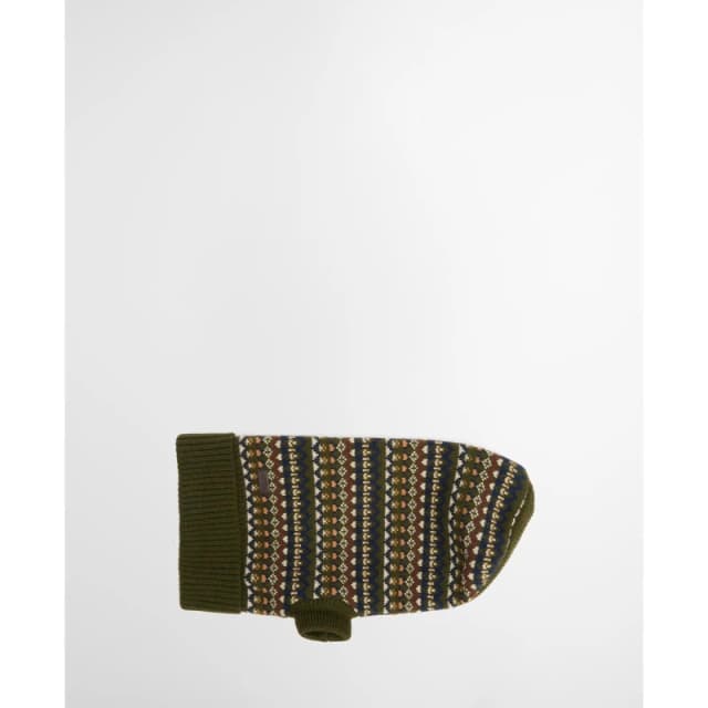 Barbour Marlow Fair Isle Dog Jumper Olive unisex Large