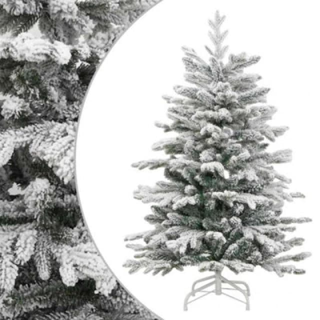 VIDAXL Artificial Hinged Christmas Tree with Flocked Snow 180cm vidaXL 8721012117983