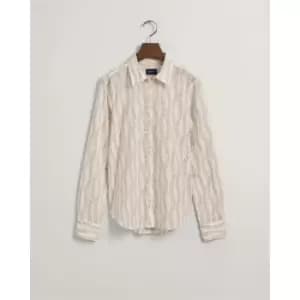 Gant Reg Chain Print Cotton Voile Shirt - Cream