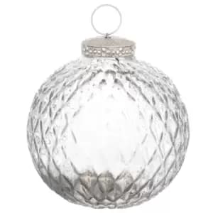 The Noel Collection Honeycomb Christmas Bauble (One Size) (Grey)