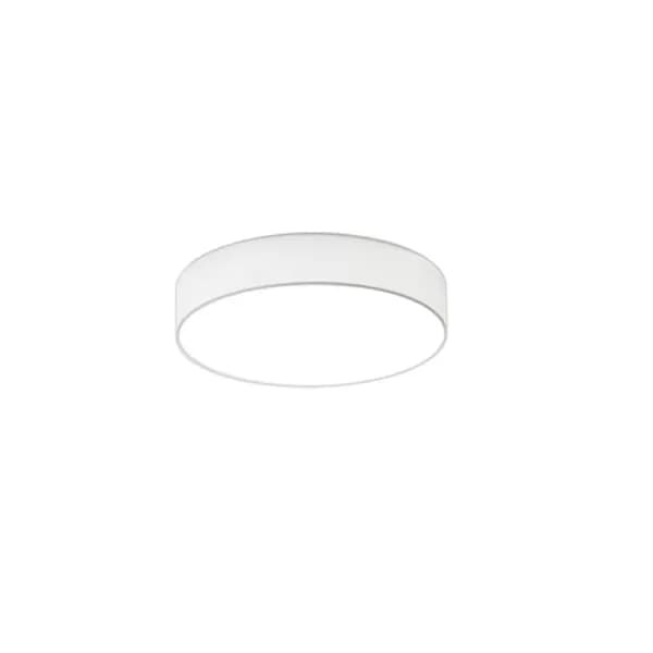 Lugano Modern 30cm Cylindrical Ceiling Light Nickel Matt 3000K with White Shade