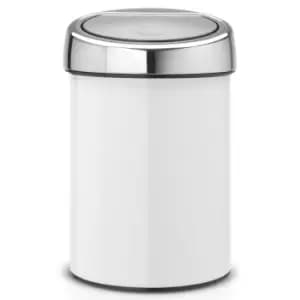Brabantia Touch Bin 3 Litre White (Brilliant Steel Lid)