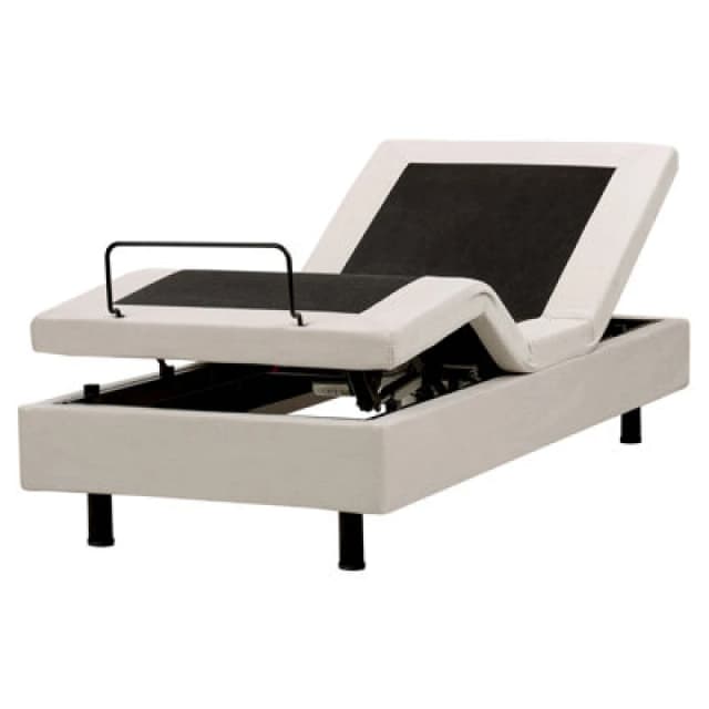 Beliani Adjustable Bed Without Headboard Fabric Duke Ii 80 X 200 Cm (Eu Small Single) Light Beige
