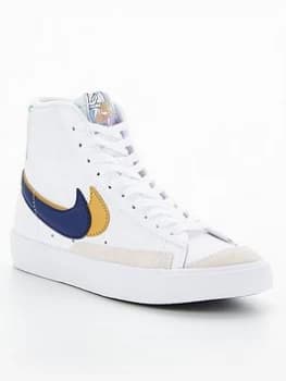 Nike Blazer Mid 77 - White/Blue, Size 3