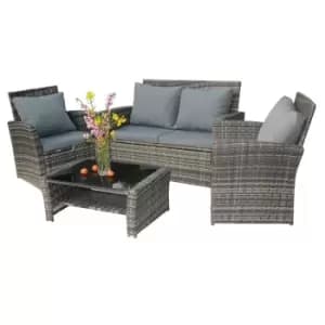 Birchtree Pe Rattan Garden Furniture Set - Grey