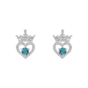 Disney Princess Sterling Silver Birthstone Crown Earrings ? March E906315RMARL