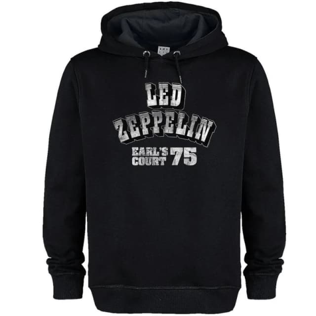 Amplified Mens Earl's Court 75 LED Zeppelin Hoodie in Black Size: XS Black Male XS