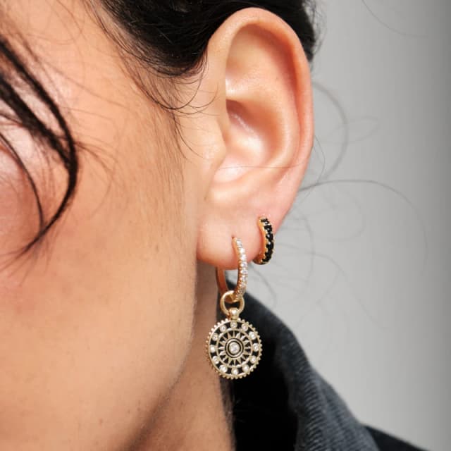 Inicio Gold Plated Enamel Compass Earrings - Gift Pouch Jewellery Sets One Size Gold 72806310000