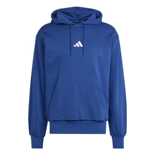 adidas Sportswear Mens Essentials Feelcozy Fleece Hoodie, Dark Blue/White Size XL Men Dark Blue/White WA99F Male XL